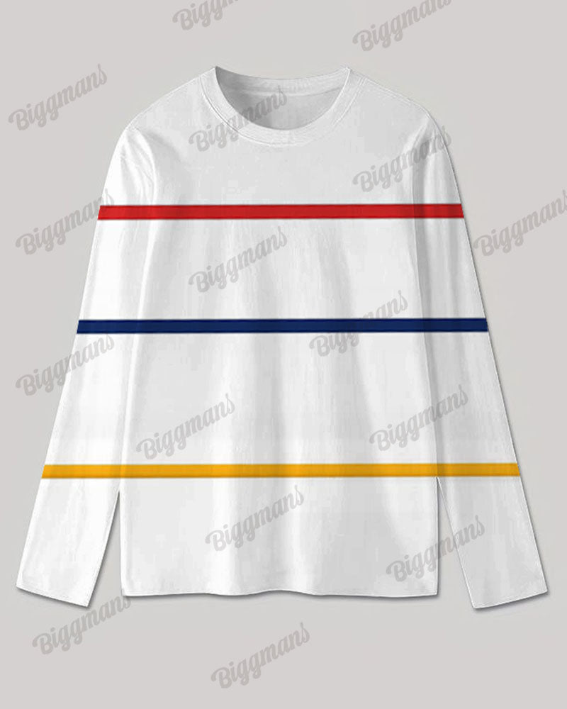 Big & Tall Colorblock Striped T-Shirt Pants Set for big men view 3