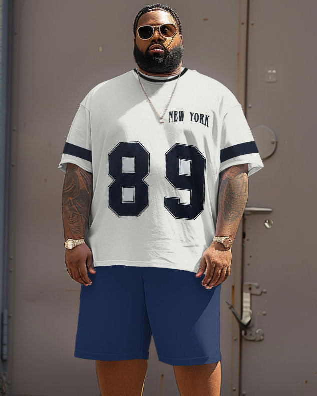 Big & Tall Graphic Streetwear T-Shirt Shorts Set for big men view 1
