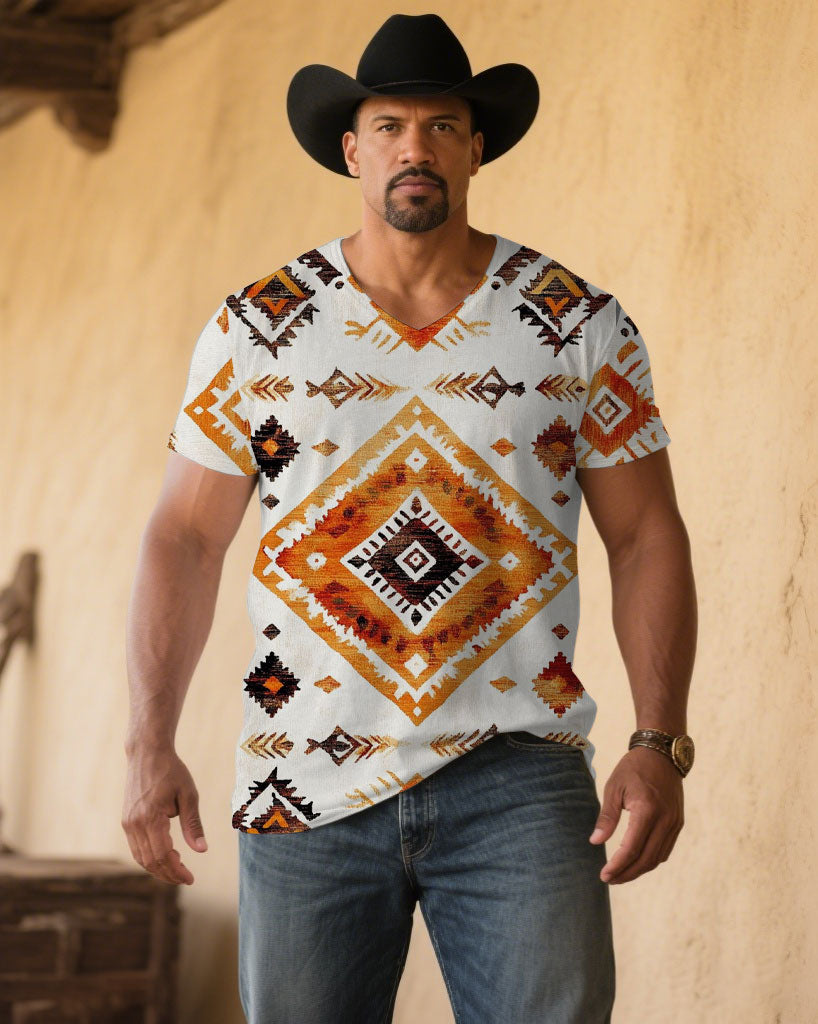 Big & Tall White Western Denim T-Shirt for big men view 1