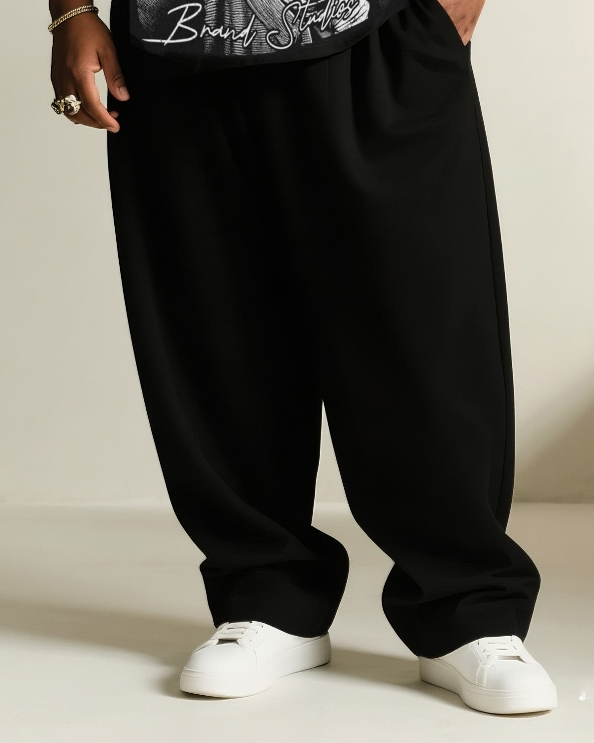 Big & Tall Streetwear Skull T-Shirt Pants Set for big men view 3