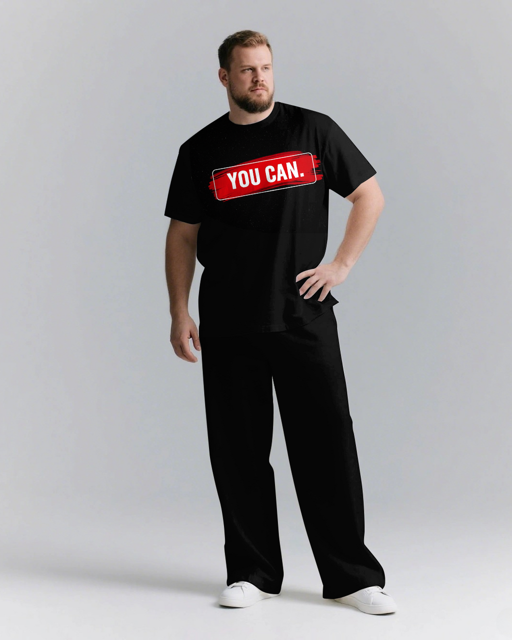 Big & Tall Streetwear T-Shirt Pants Set for big men view 2