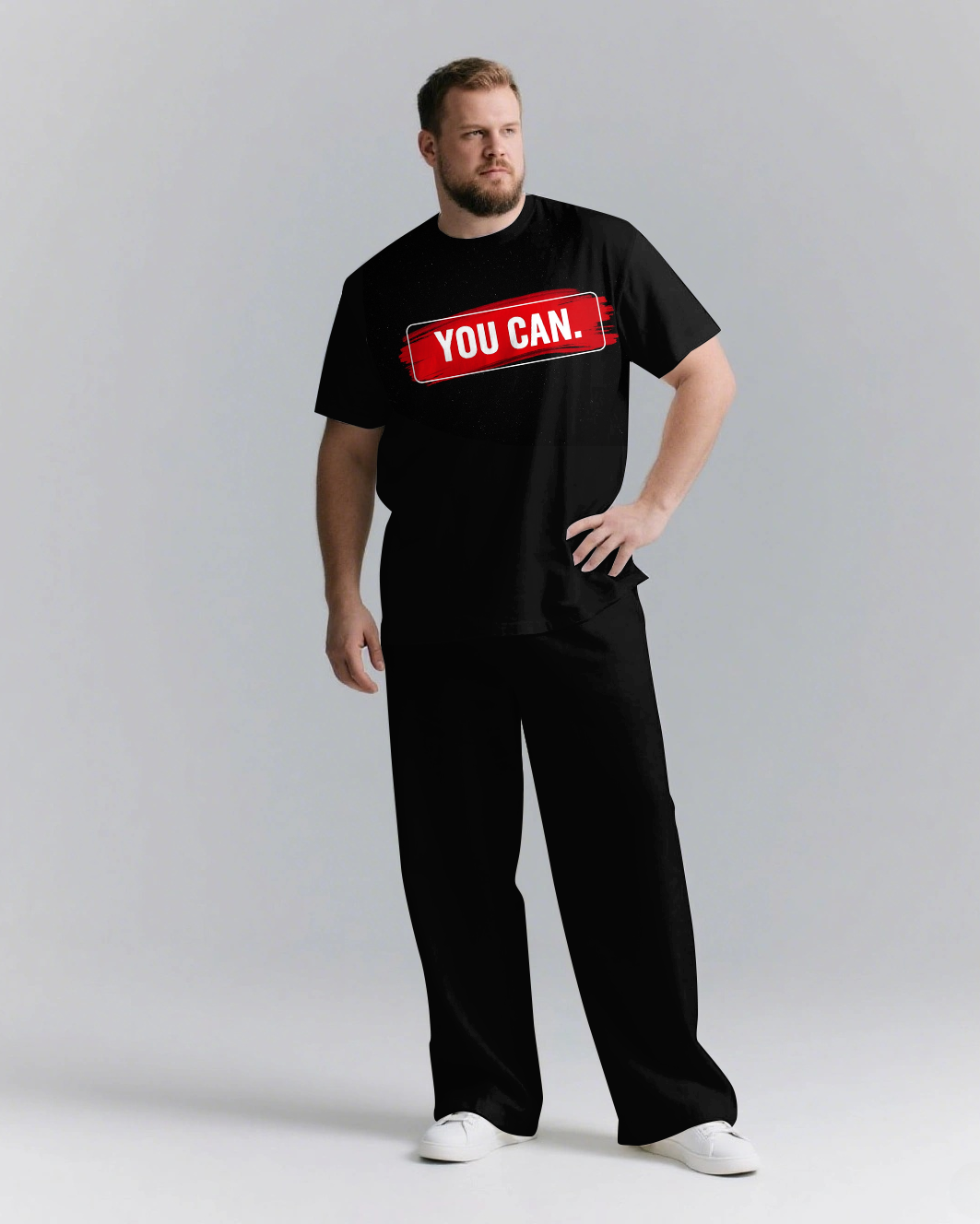 Big & Tall Streetwear T-Shirt Pants Set for big men view 2