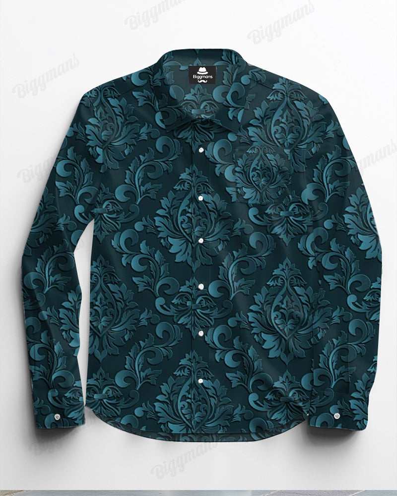 Big & Tall Graphic Floral Shirt Pants Set for big men view 3