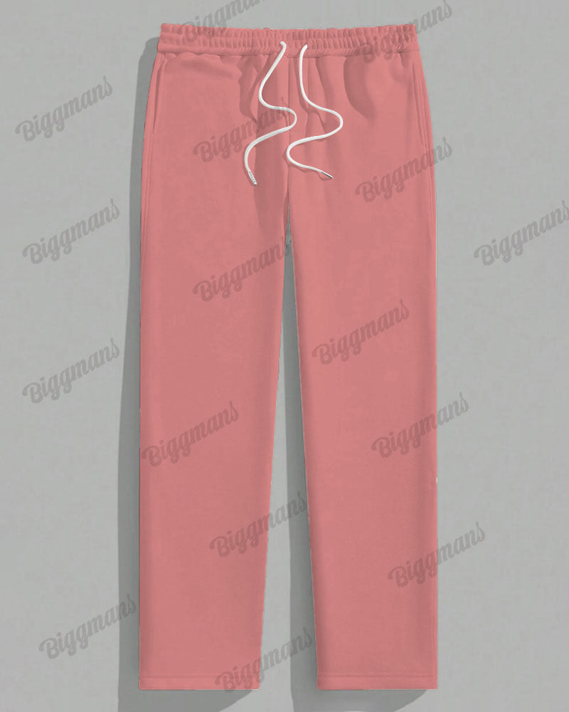Big & Tall Pink Geometric Graphic T-Shirt Pants Set for big men view 4