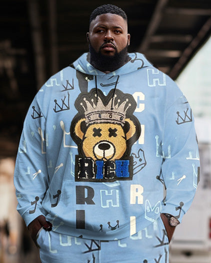 Big & Tall Streetwear Hoodie Sweatpants Set for big men view 2