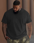 Big & Tall Solid Color Camouflage T-Shirt Pants Set for big men view 2