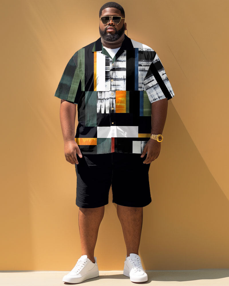 Big & Tall Colorblock Patchwork Jeans for big men view 1