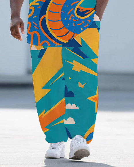 Big & Tall Streetwear T-Shirt Pants Set for big men view 3