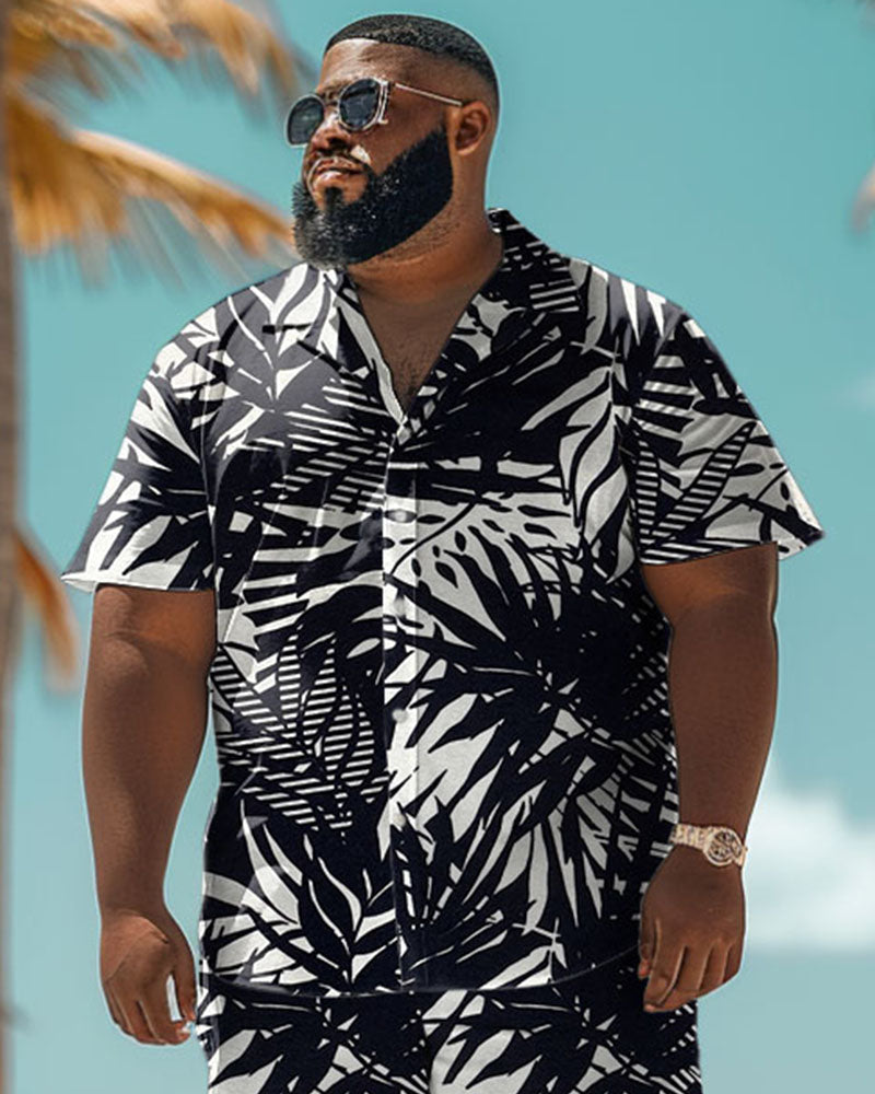 Big & Tall Black Hawaiian Tropical Jeans for big men view 2