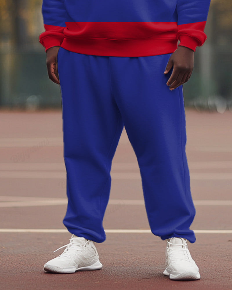 Big & Tall Colorblock Hoodie Sweatpants Set for big men view 3