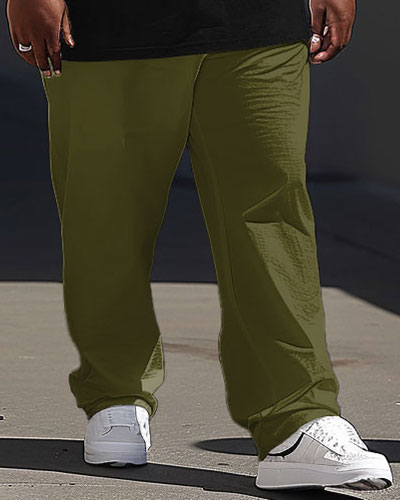 Big & Tall Graphic Streetwear Two-piece Set for big men view 3