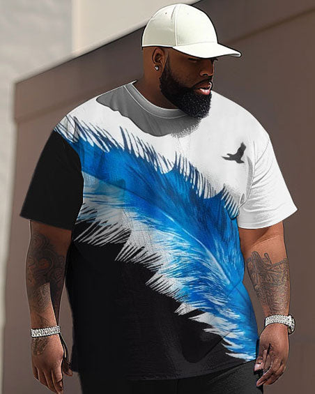 Big & Tall Graphic T-Shirt Shorts Set for big men view 2