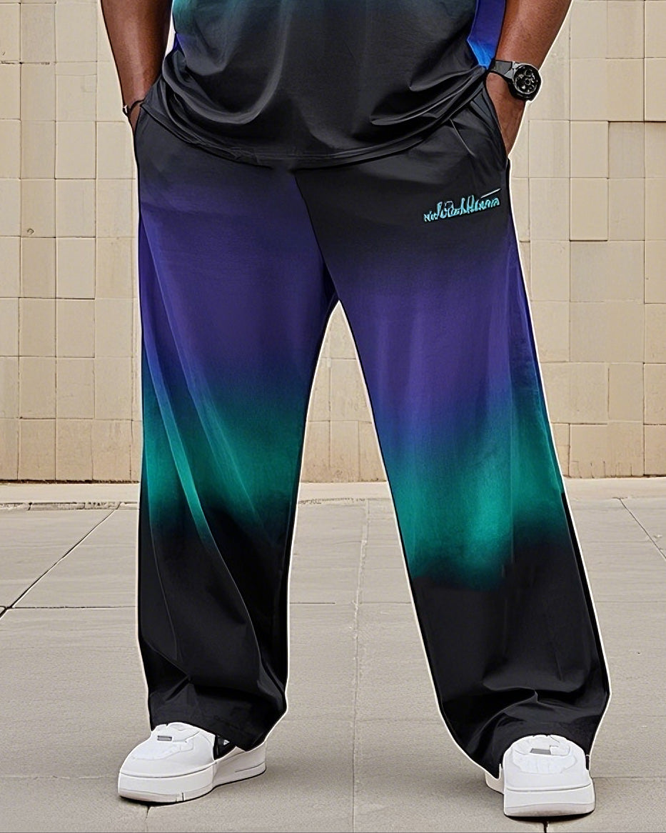 Big & Tall Gradient Streetwear Vest Pants Set for big men view 3