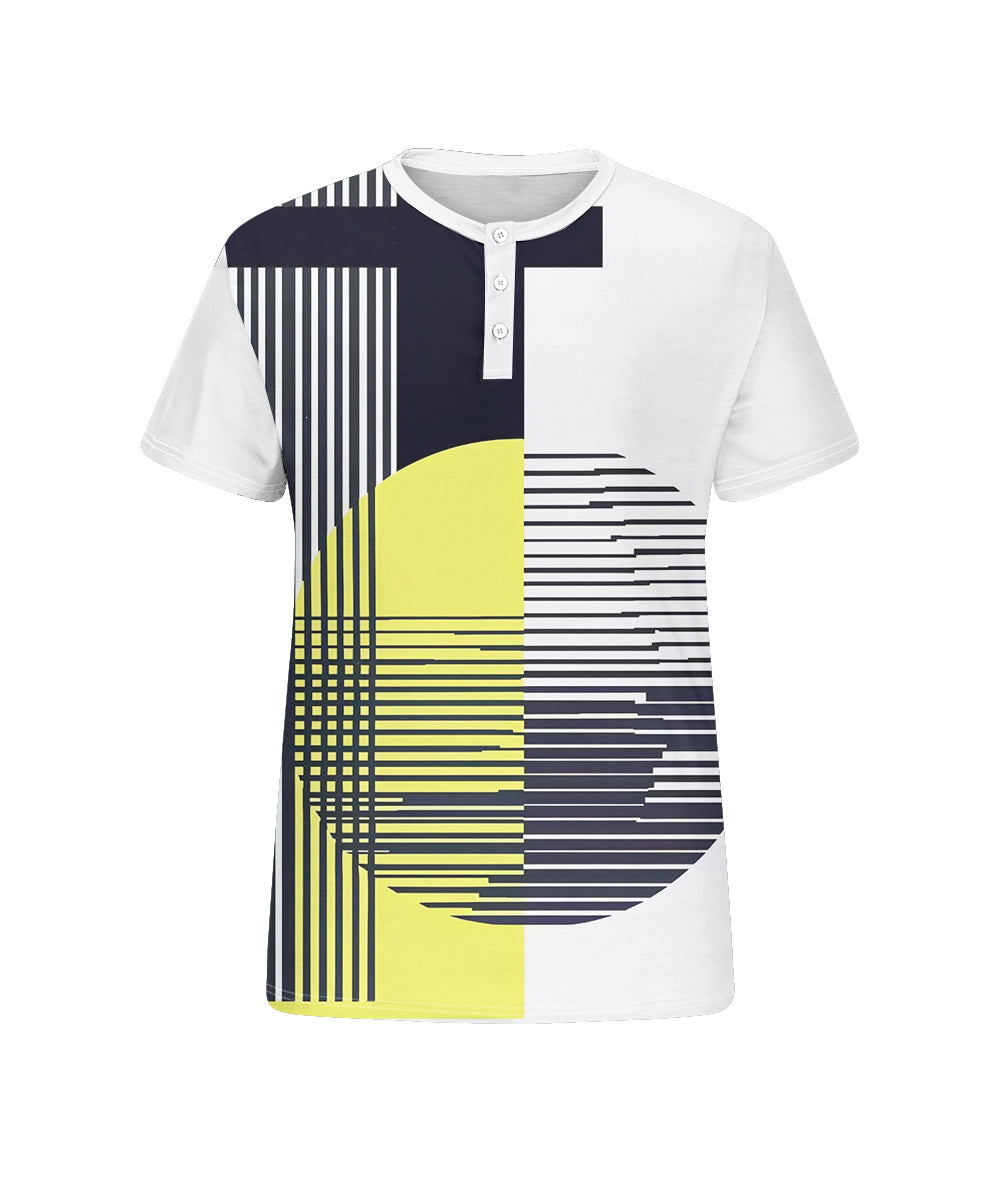 Big & Tall Colorblock Geometric Striped T-Shirt for big men view 4