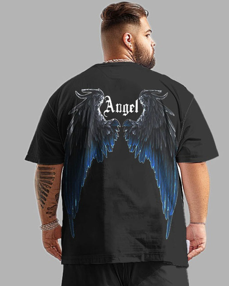 Big & Tall Streetwear T-Shirt Shorts Set for big men view 5