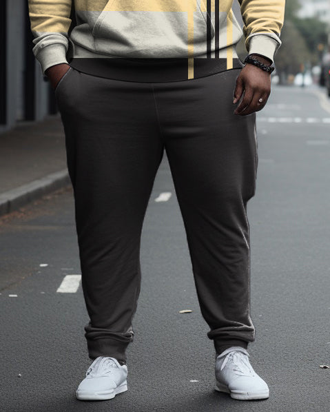 Big & Tall Colorblock Geometric Hoodie Sweatpants Set for big men view 3
