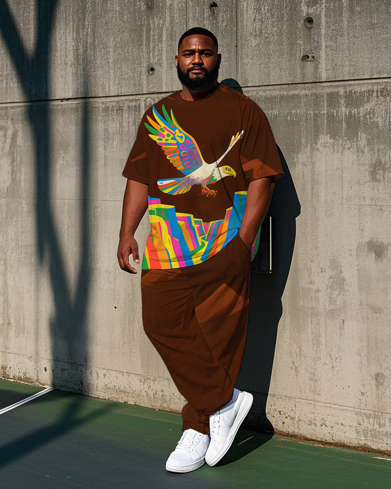 Big & Tall Streetwear T-Shirt Pants Set for big men view 1