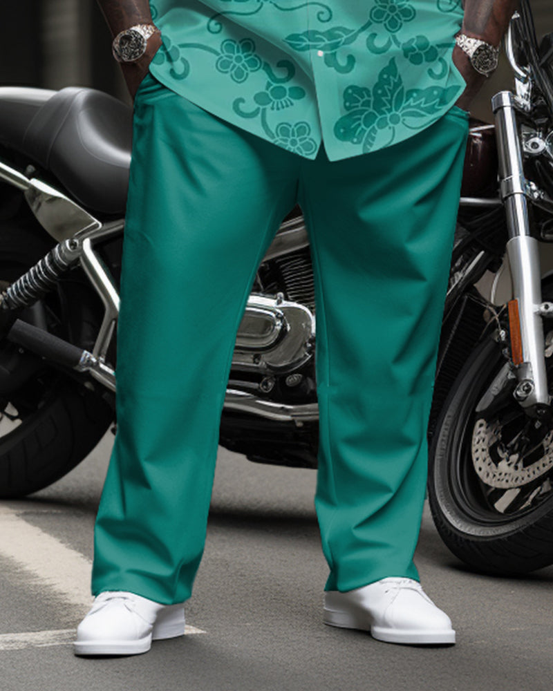 Big & Tall Business Casual Streetwear Two-piece Set for big men view 3
