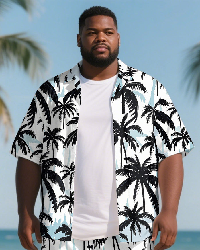 Big & Tall Hawaiian T-Shirt Shorts Set for big men view 2