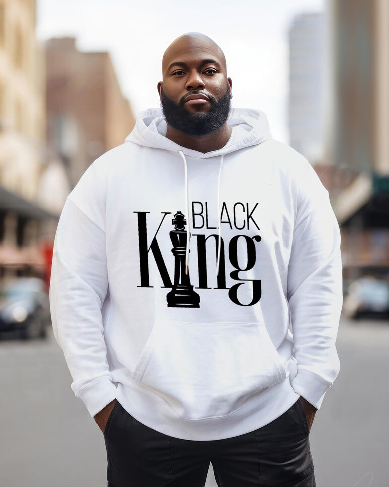 Big & Tall Black Graphic Hoodie for big men
