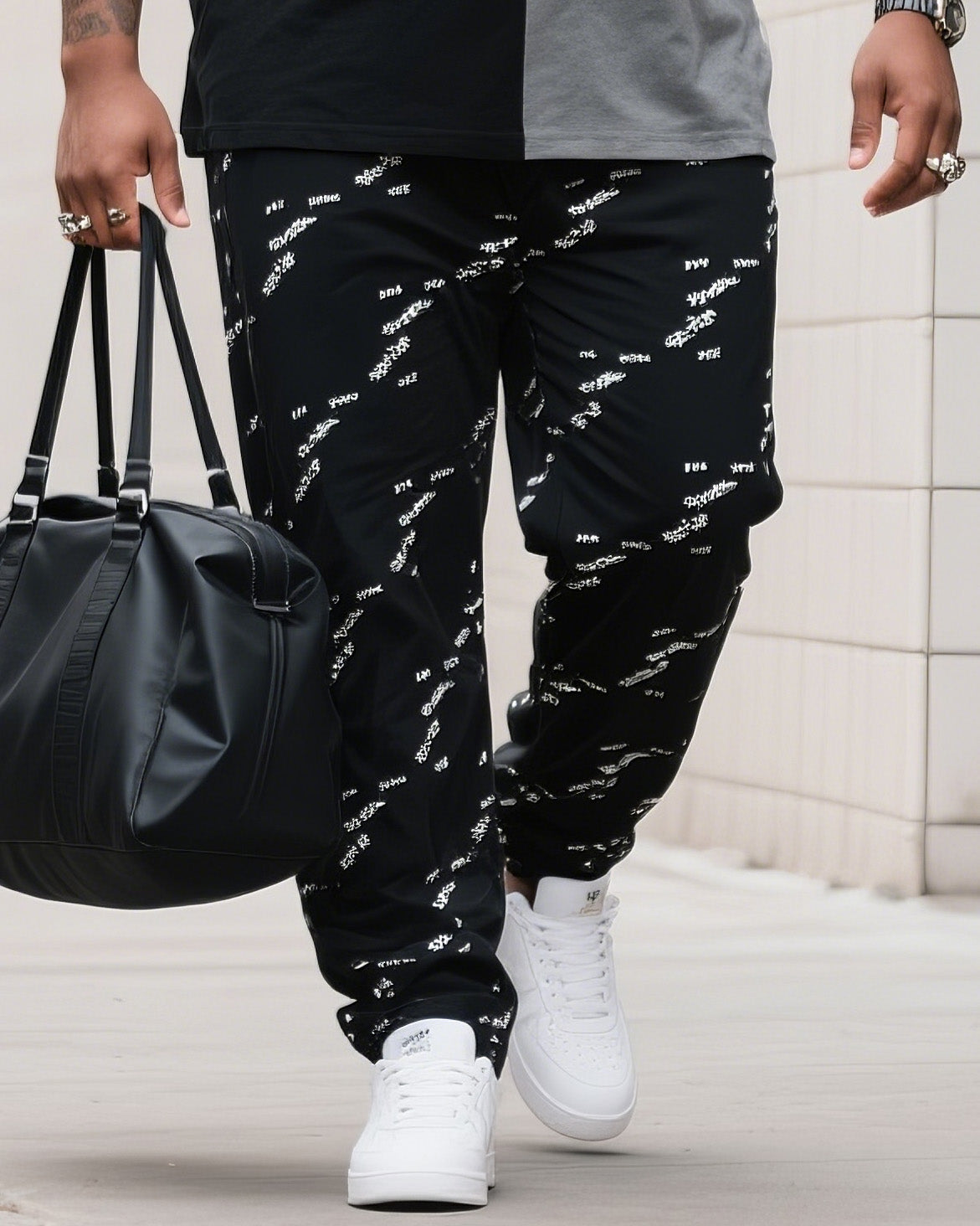 Big & Tall Streetwear Two-piece Set for big men view 3