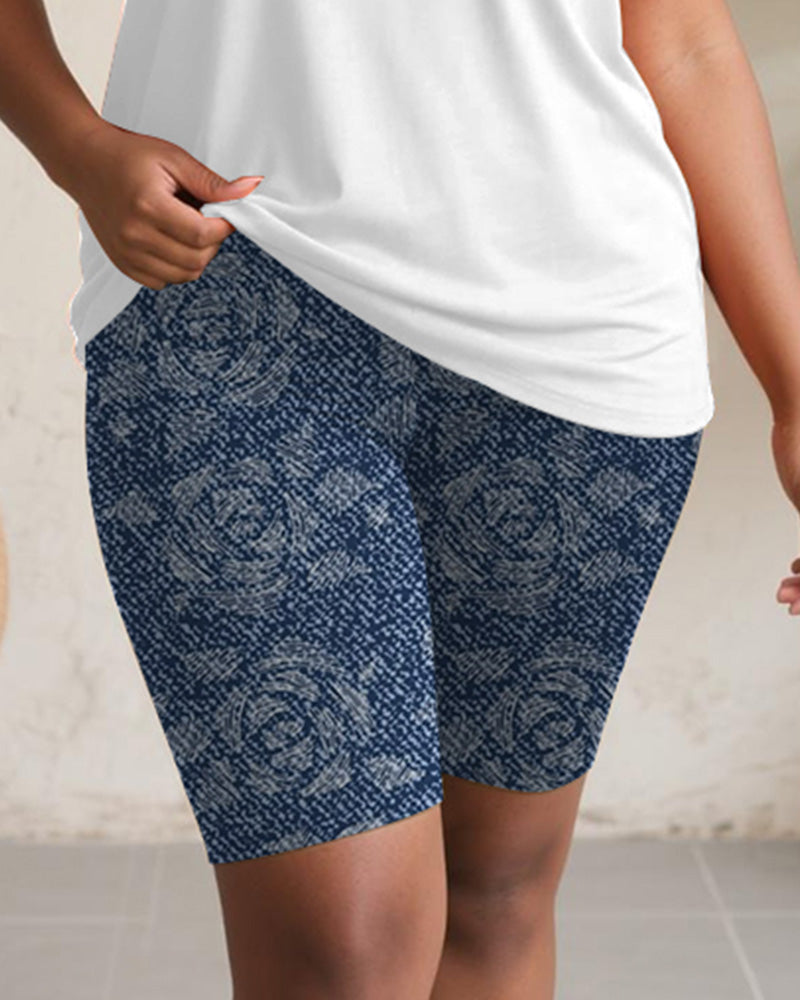 Big & Tall Denim Graphic Two-piece Set for big men view 4
