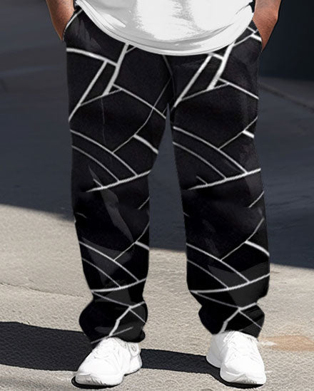 Big & Tall Graphic Streetwear Two-piece Set for big men view 3