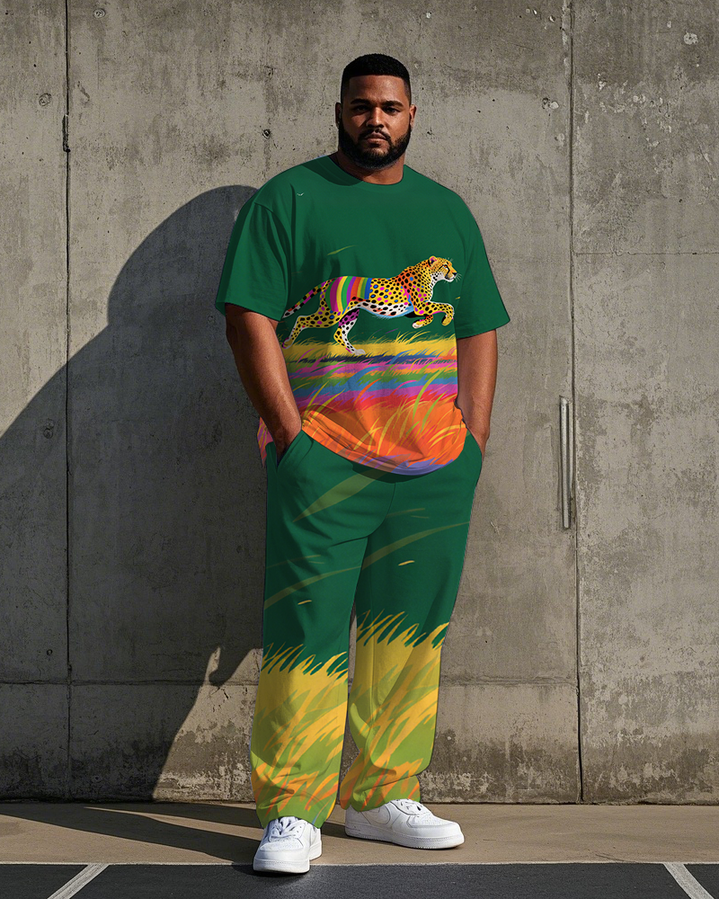 Big & Tall Streetwear T-Shirt Pants Set for big men view 1