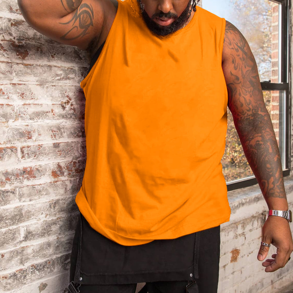Big & Tall Solid Color Tank Top for big men view 10