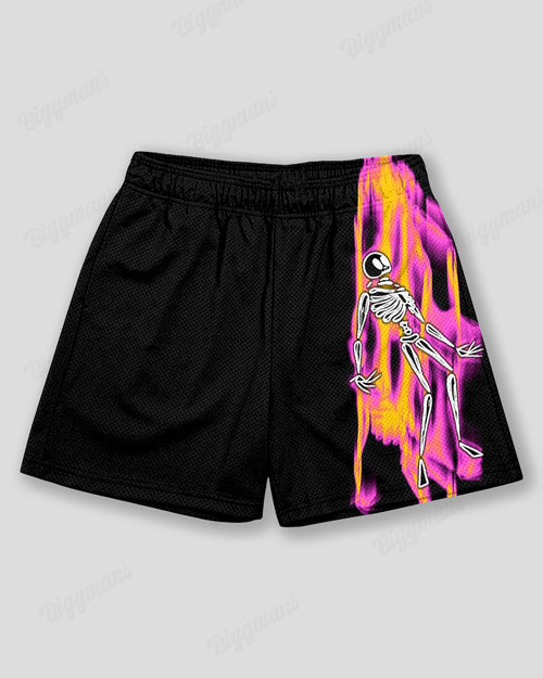 Big & Tall Pink Graphic Graffiti Athletic Shorts for big men