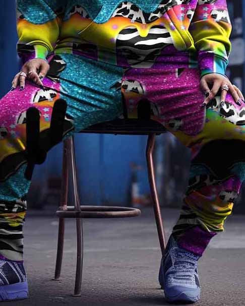 Big & Tall Graffiti Hoodie Sweatpants Set for big men view 3