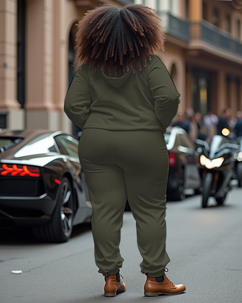 Big & Tall Graphic Hoodie Sweatpants Set for big men view 2