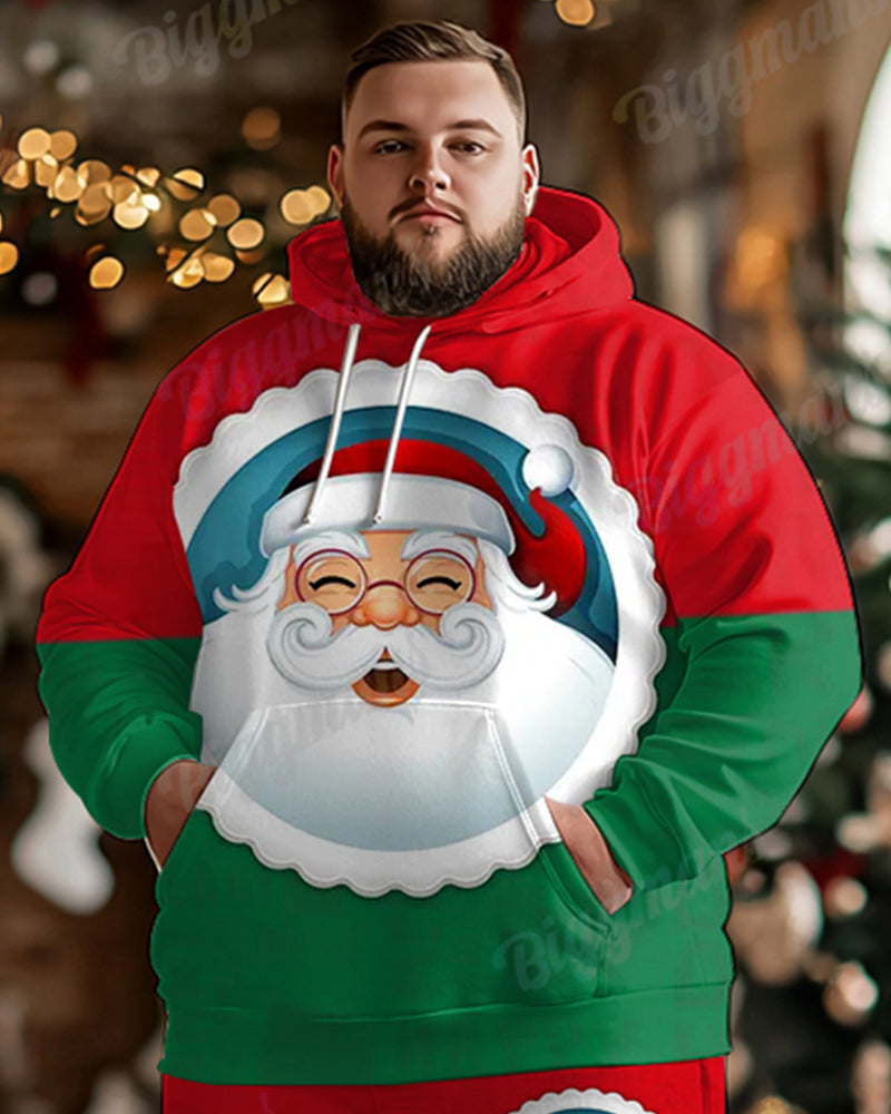 Big & Tall Colorblock Graphic Hoodie Sweatpants Set for big men view 2