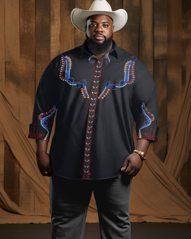 Big & Tall Western Denim Graphic Jeans for big men