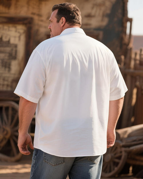 Big & Tall Western Denim Short Sleeve Shirt for big men view 2