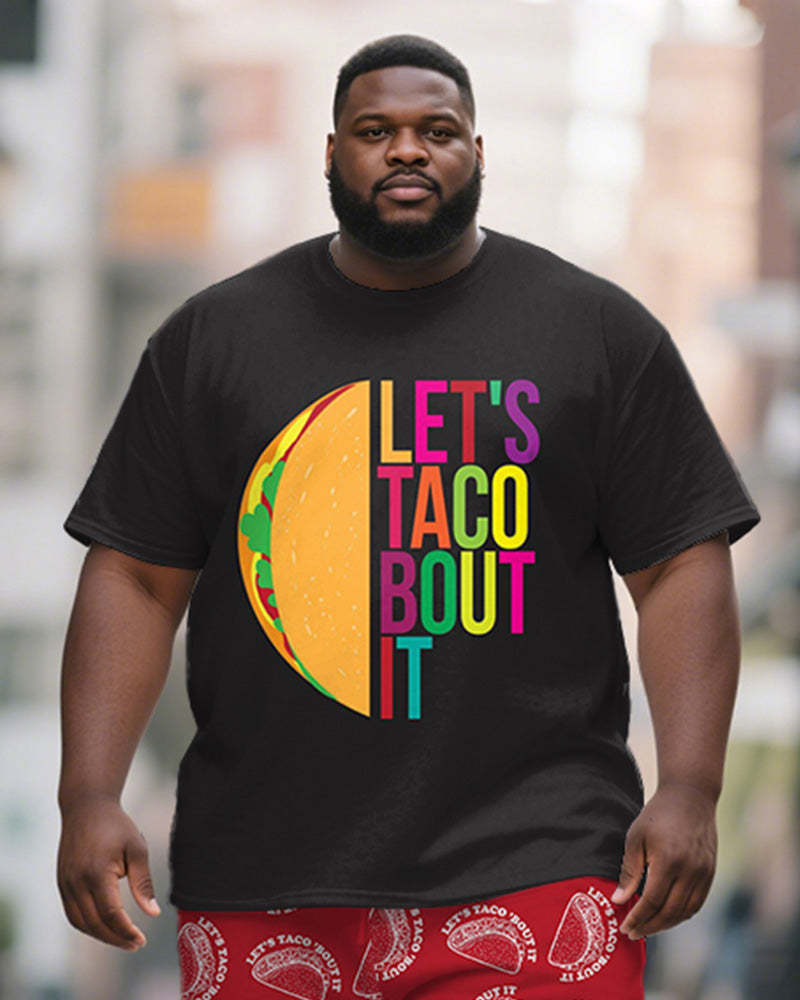 Big & Tall Graphic T-Shirt Shorts Set for big men view 2