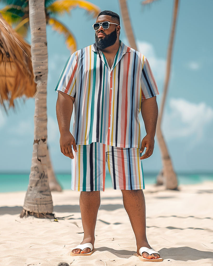 Big & Tall Hawaiian Striped Graphic Jeans for big men view 1