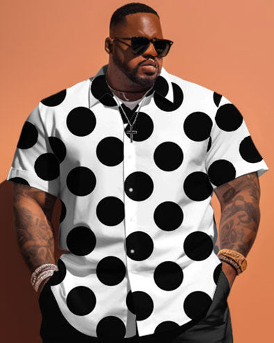 Big & Tall Black White Graphic Jeans for big men view 2