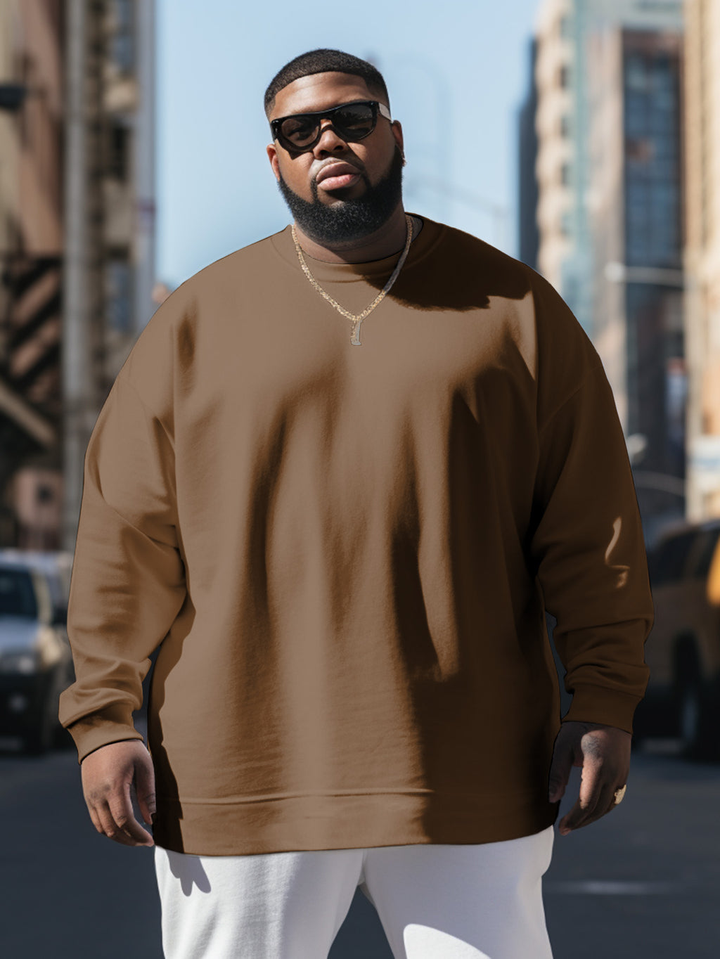 Big & Tall Solid Color Streetwear Men's Clothing for big men view 7