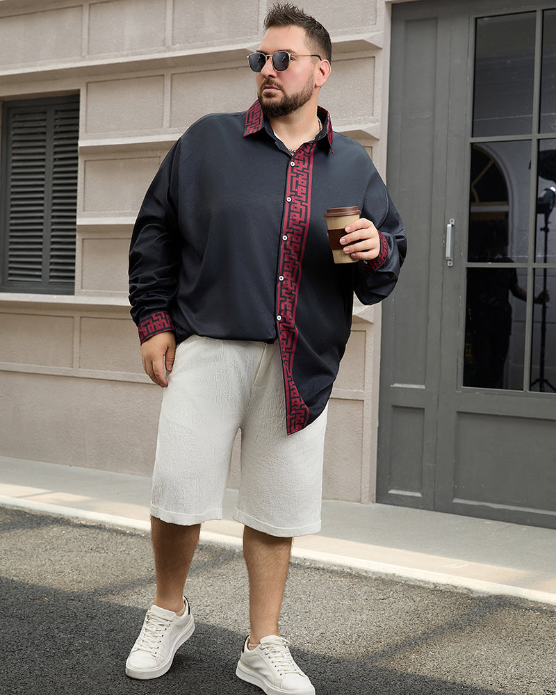 Big & Tall Business Casual Streetwear Shirt Pants Set for big men view 6