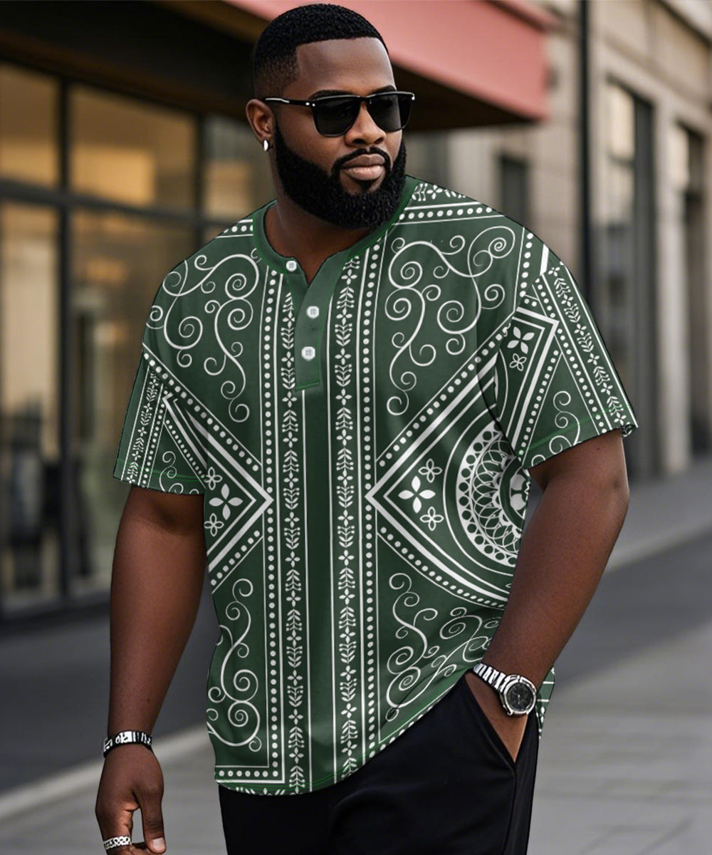 Big & Tall Green Graphic Vintage T-Shirt for big men view 1