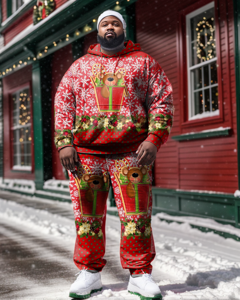 Big & Tall Graphic Hoodie Sweatpants Set for big men view 1