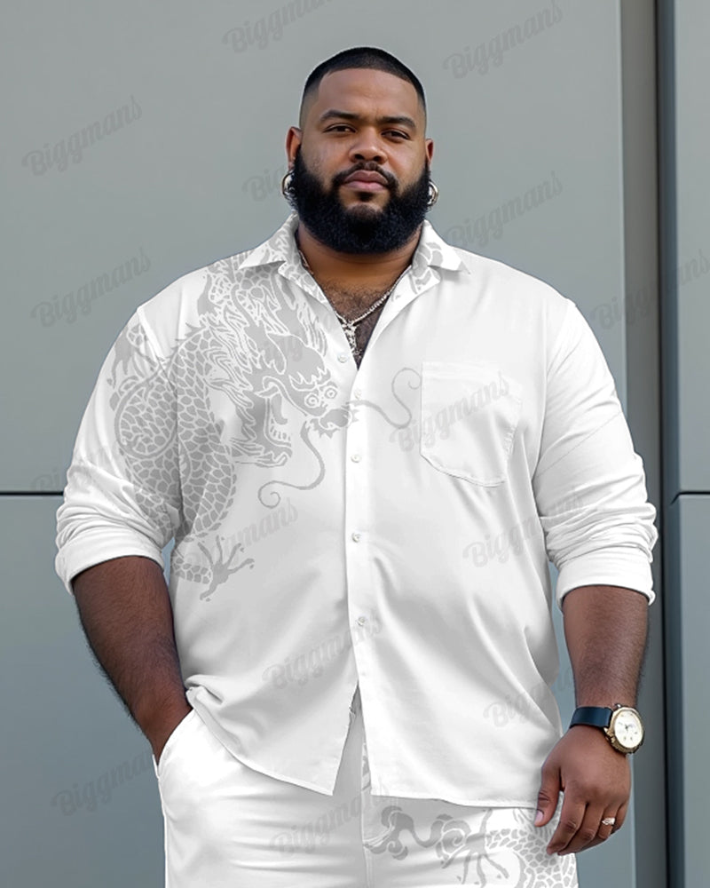 Big & Tall Business Casual Streetwear Two-piece Set for big men view 2