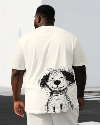 Big & Tall Graphic T-Shirt Shorts Set for big men view 2