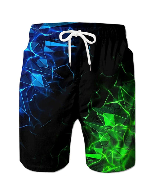 Big & Tall Hawaiian Geometric Swim Trunks for big men view 1