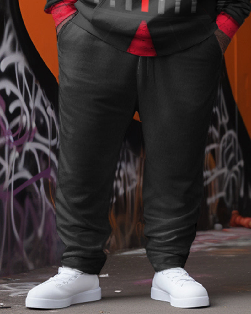 Big & Tall Colorblock Hoodie Sweatpants Set for big men view 3