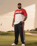 Big & Tall Colorblock Graphic T-Shirt Pants Set for big men view 1