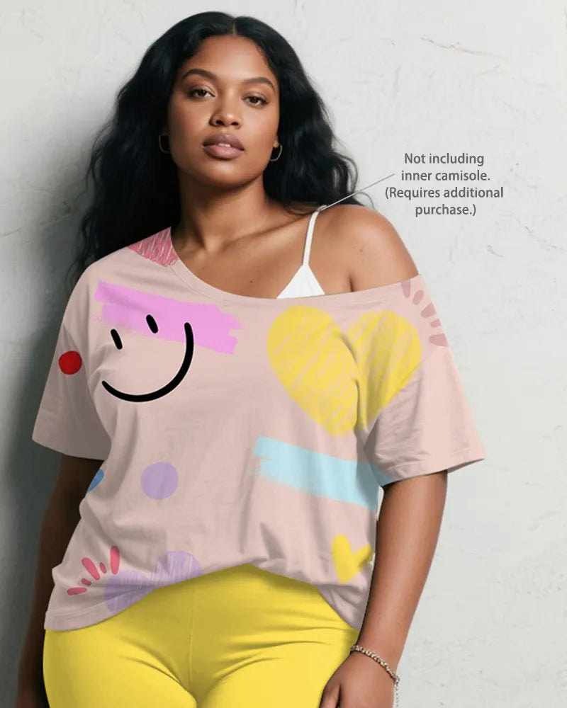 Big & Tall Pink Graphic Graffiti Two-piece Set for big men view 3