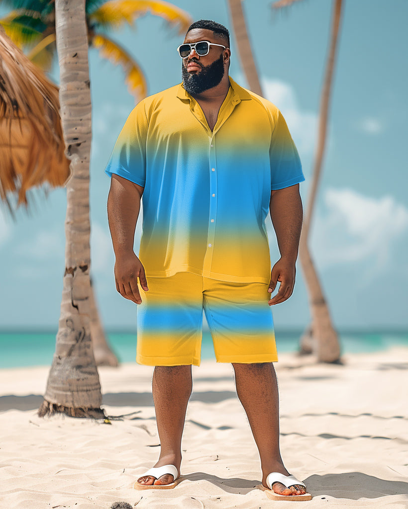 Big & Tall Hawaiian Gradient Graphic Jeans for big men view 1
