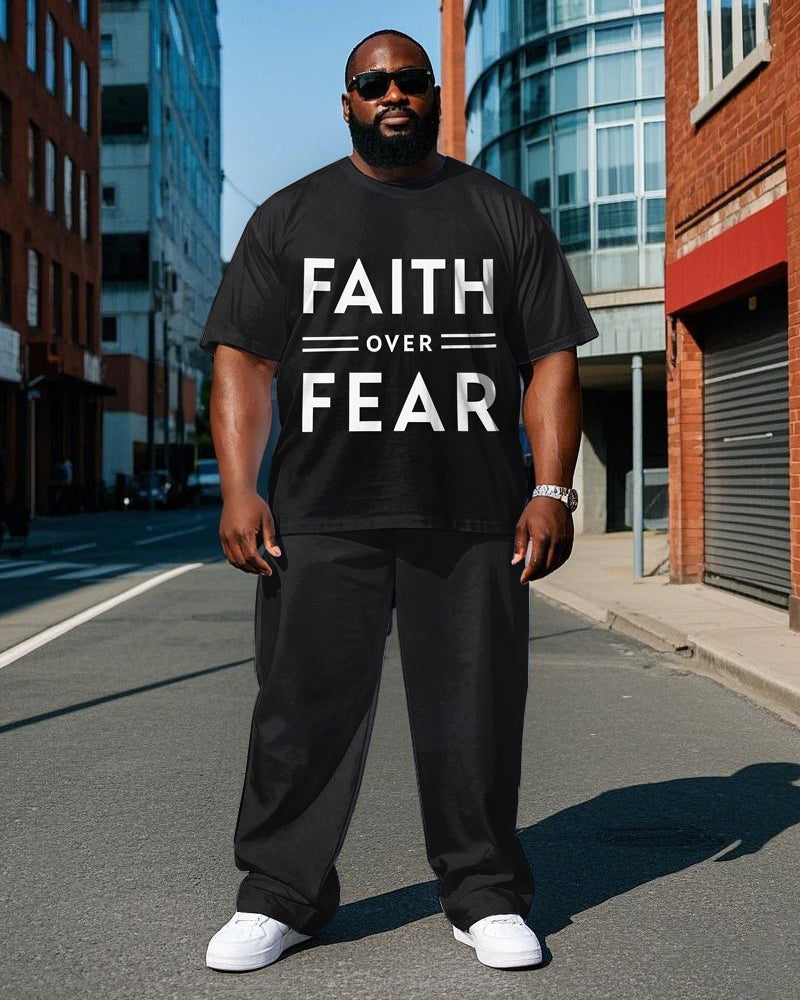 Big & Tall Graphic T-Shirt Pants Set for big men view 1